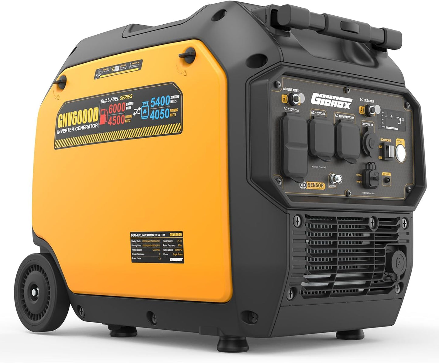 6000W Dual Fuel Inverter Generator for RV and Emergency Use