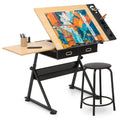 Adjustable Drafting Table & Stool Set with Storage - Versatile Art