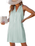 Stylish Sleeveless Mini Dress for Women by CUPSHE in Striped Design