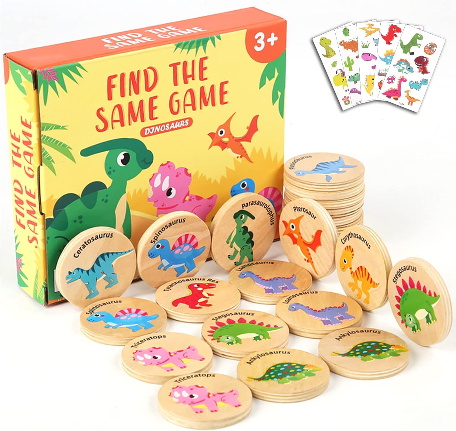 Dinosaur Memory Matching Game with Tattoos - Educational Fun for Kids