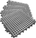 16Pack Drainage Interlocking Floor Mats 12x12 Non-Slip Tiles - Durable
