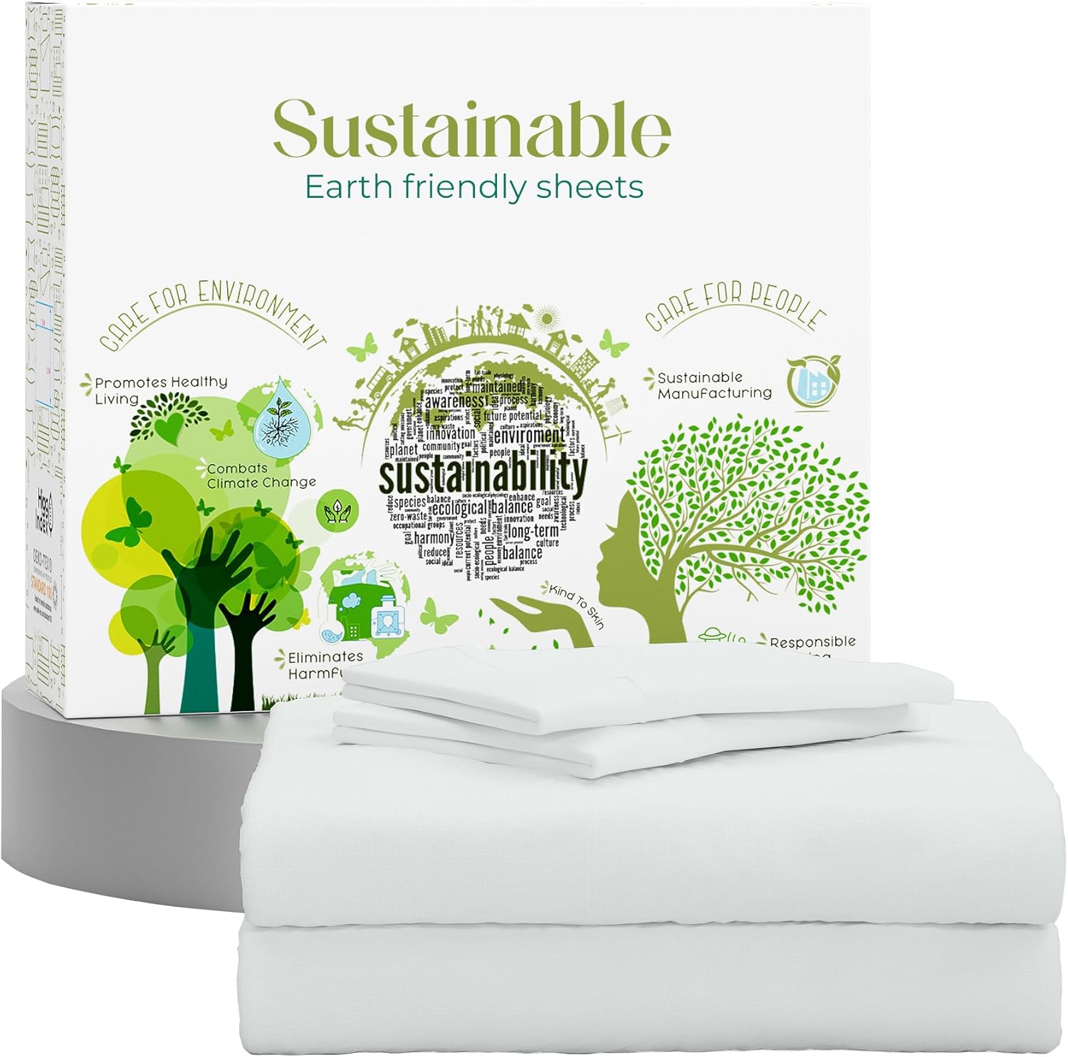 Queen Sheet Set Natural 100% Long Staple Cotton Percale Sheets