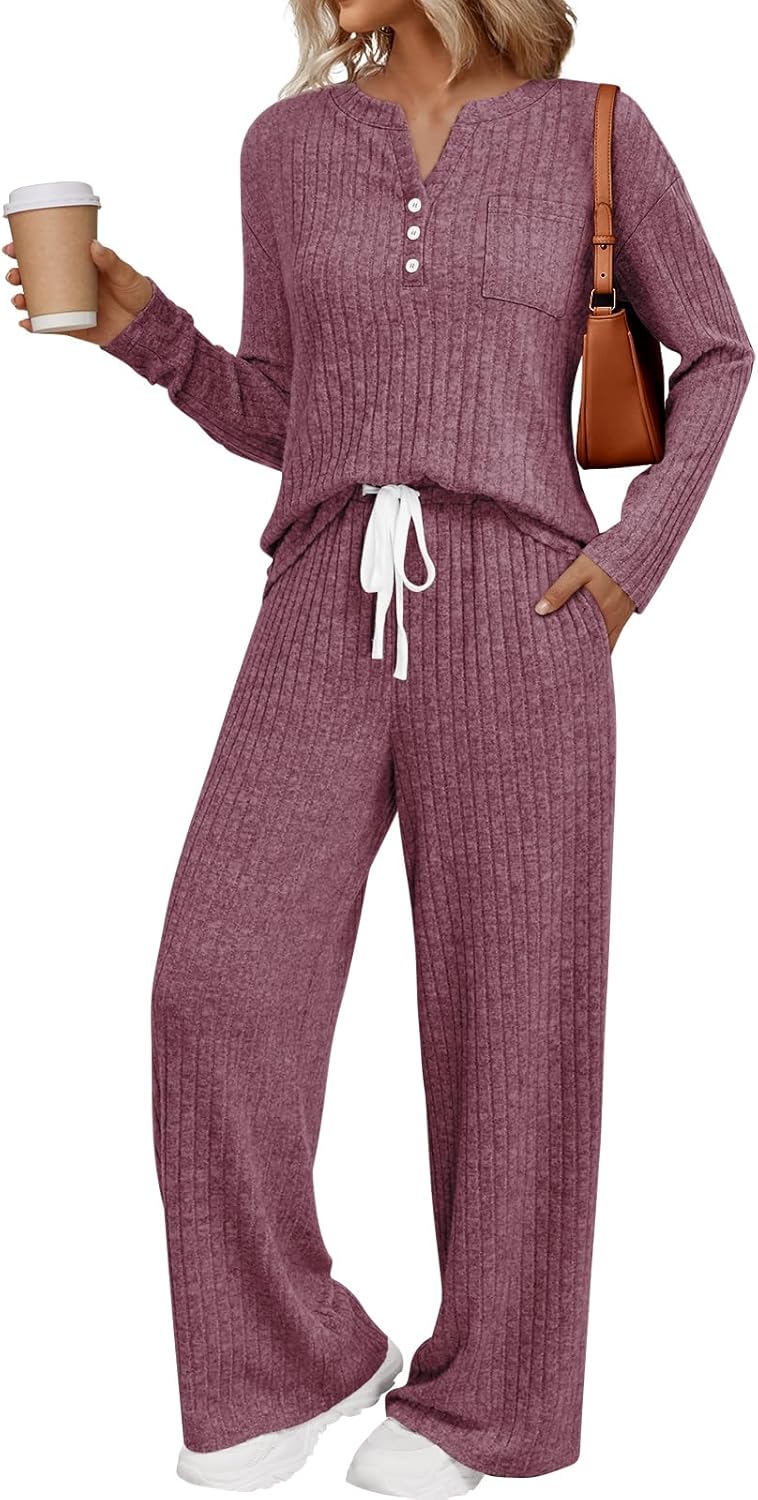LILLUSORY Womens 2 Piece Lounge Sets for Comfy Fall Outfits
