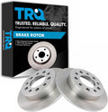 TRQ Rear Brake Rotors Set Solid Compatible with 2003-2008 Hyundai