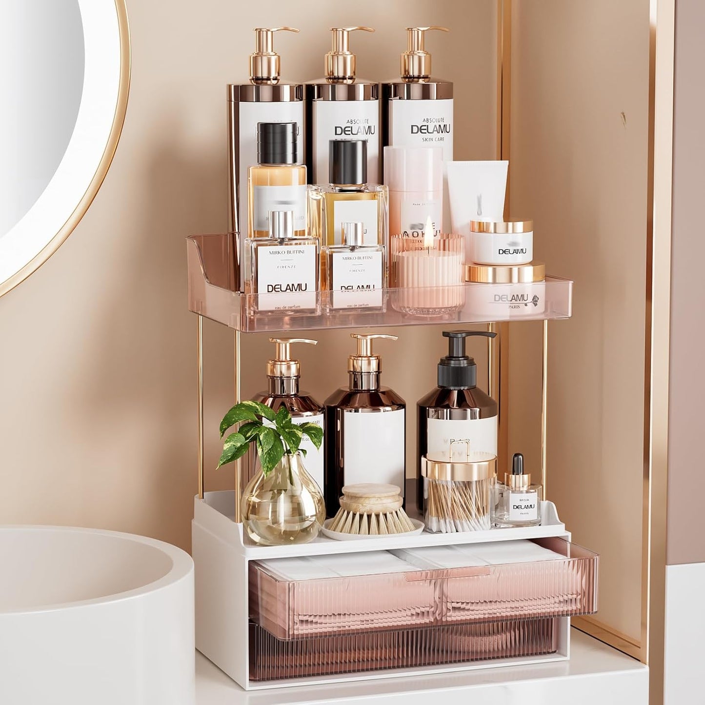 Delamu Bathroom Organizers and Storage for Makeup and More