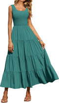 PRETTYGARDEN Women's Casual Loose Maxi Sundress - Flattering Smocked