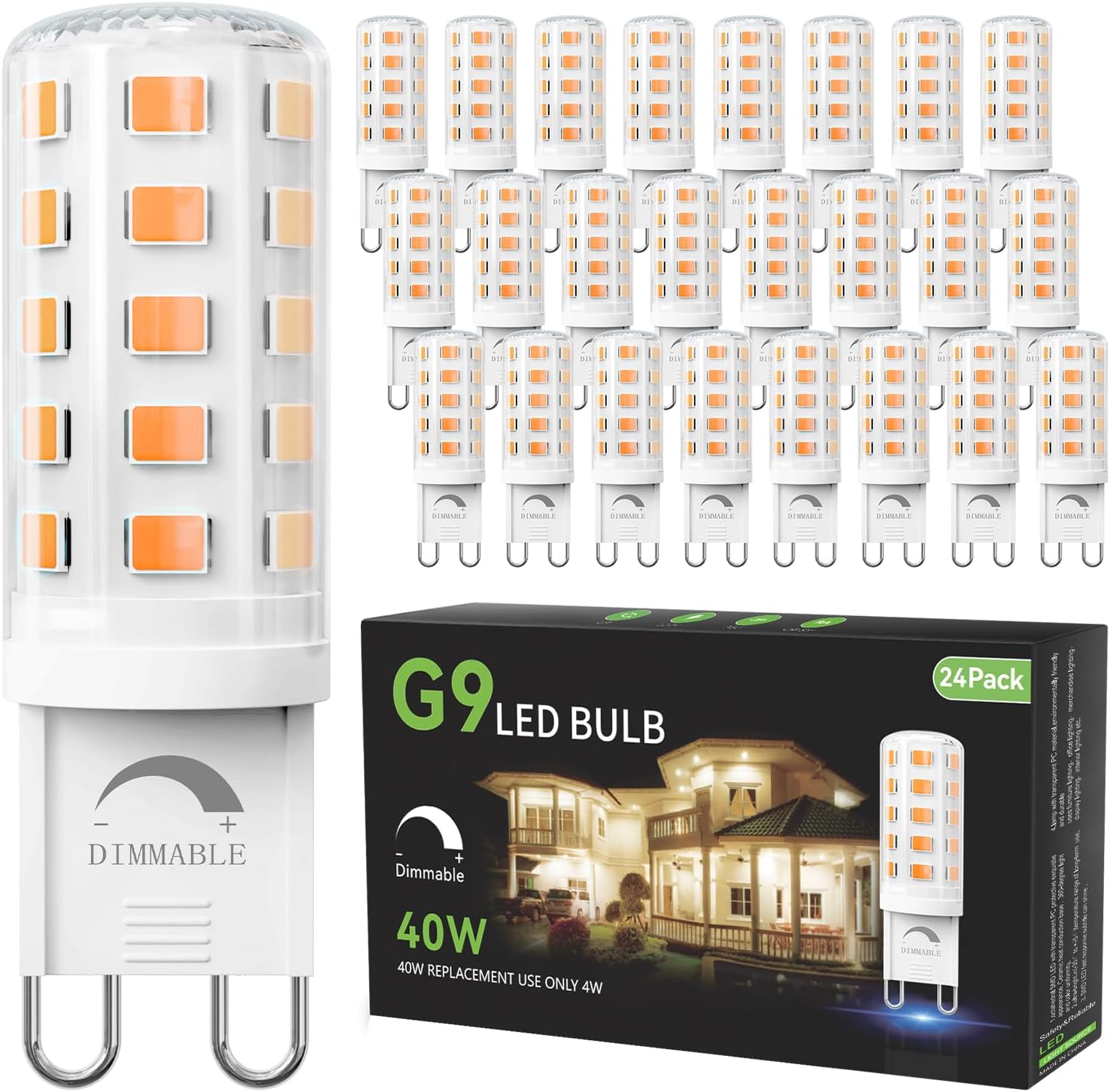 Dimmable G9 LED Bulb 4W Equivalent 40 Watt for Chandelier