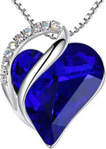 Infinity Love Birthstone Heart Necklace for Women - Sparkling