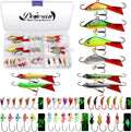 Dovesun Ice Fishing Jigs Kit 40PCS - Glow in the Dark Panfish Set