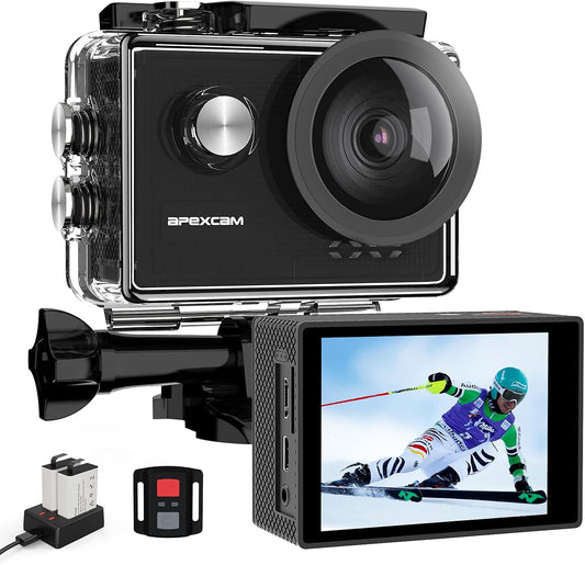 Apexcam 4K 60FPS Action Camera with EIS and 40M Waterproofing