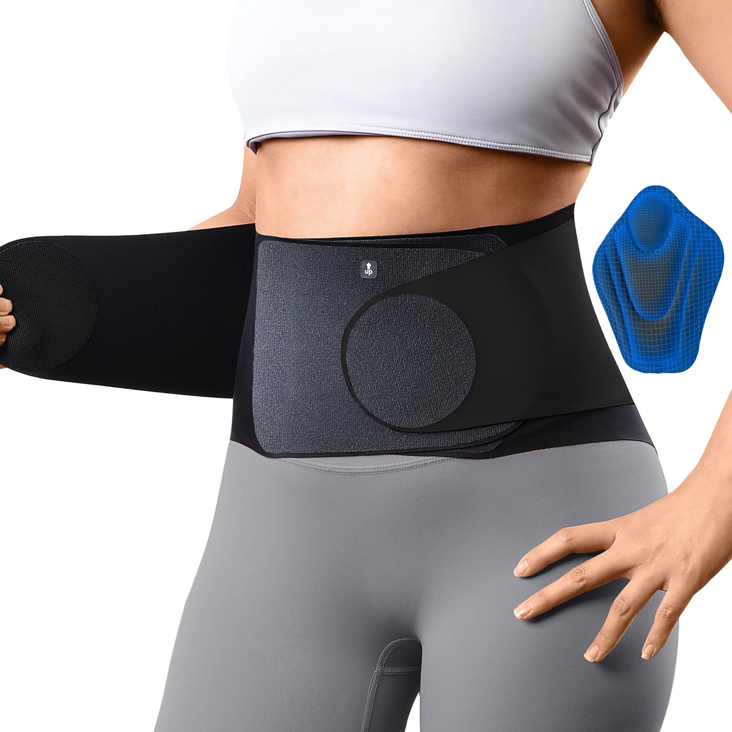 Ultra Thin Back Brace for Lower Back Pain Relief and Support