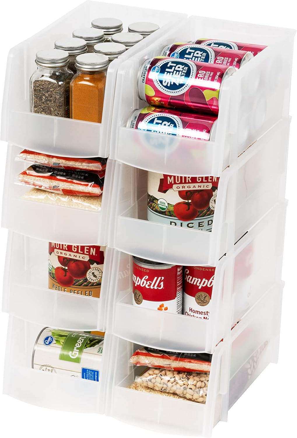 IRIS USA Medium Clear Plastic Stackable Storage Bins - 8 Pack