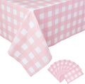 Spill-Proof Pink Checkered Tablecovers by Kesfey