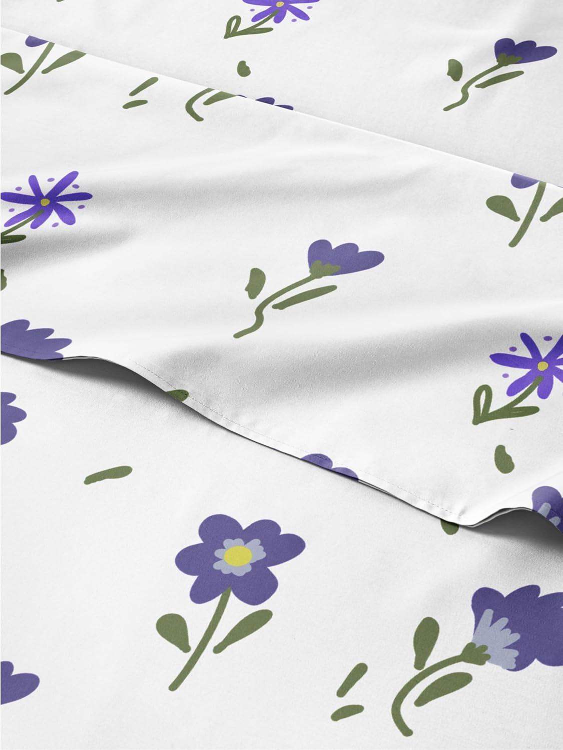 Floral Sheets Twin Set - Purple Botanical Bedding for Comfort