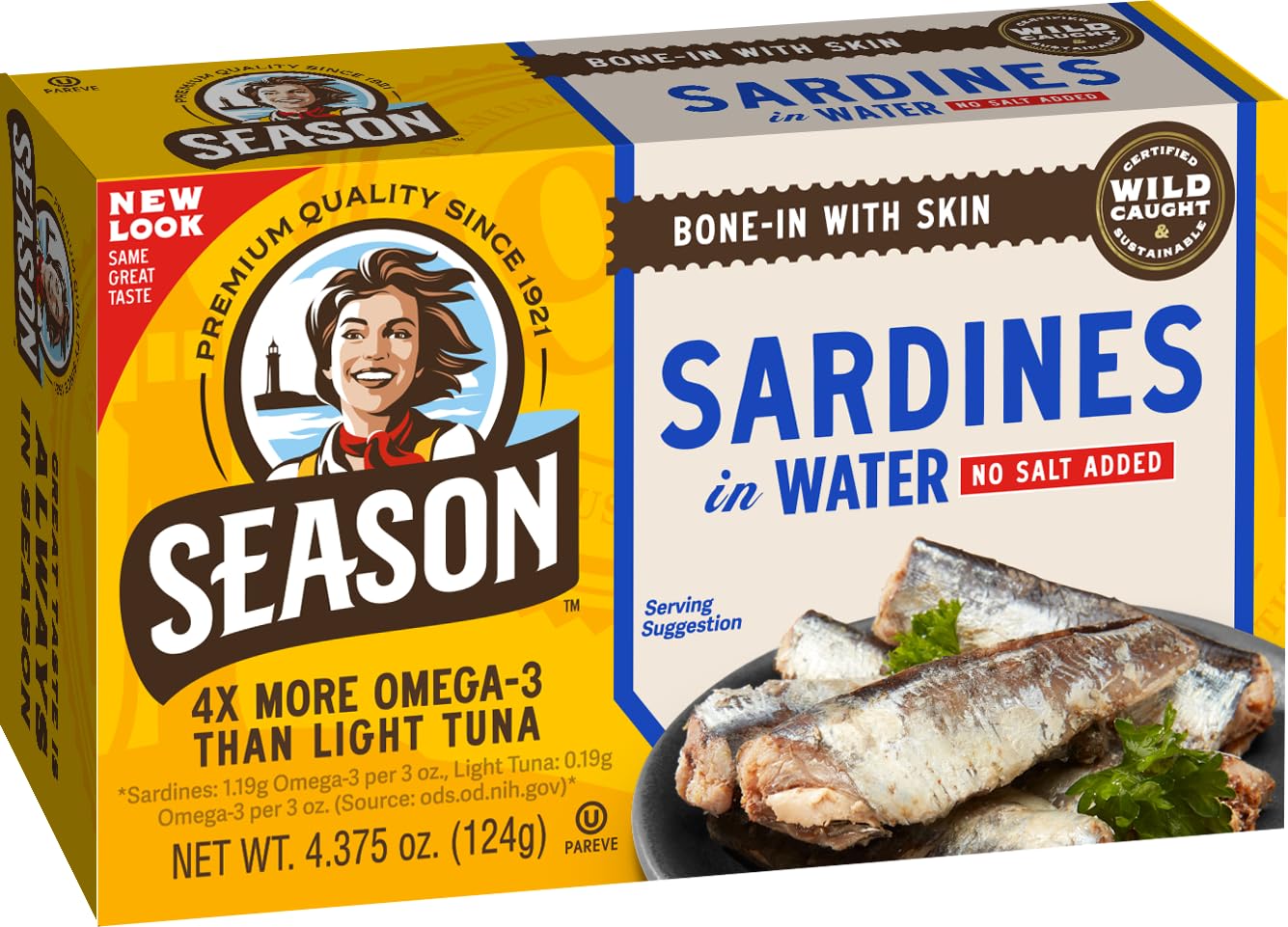 Season Sardines in Water - Wild Caught, High in Omega 3fts