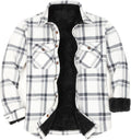 Men's Sherpa Lined Fleece Plaid Shirt Jacket - All Sherpa Lined