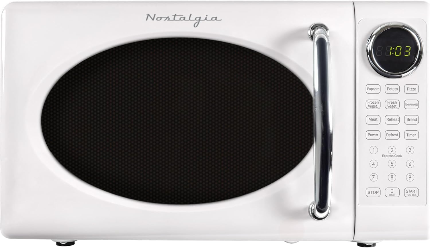 Nostalgia Retro Microwave Oven with 8 Auto-Cook Programs