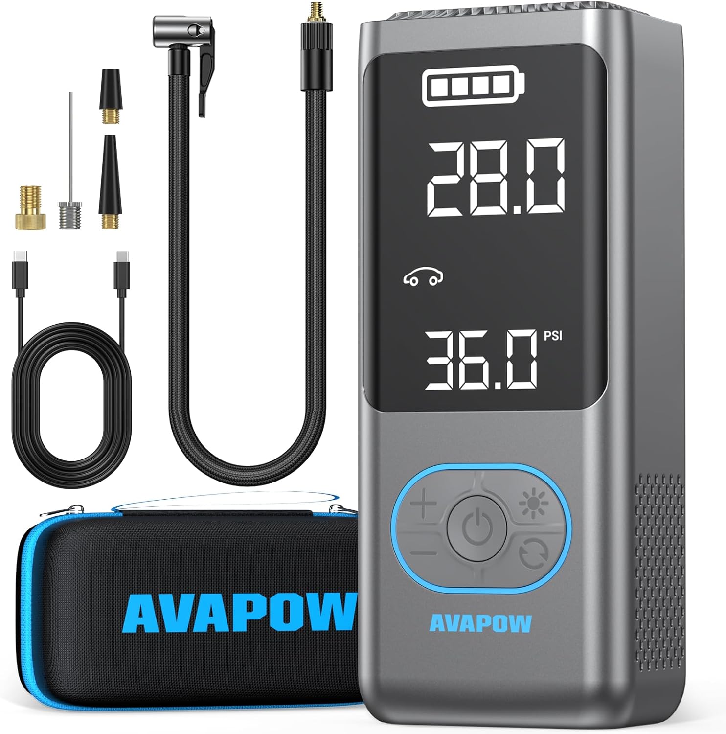 AVAPOW AP18 Portable Air Compressor - Instant Tire Inflation