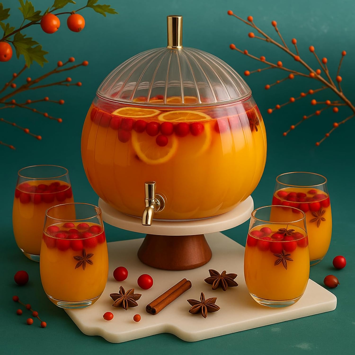 1.3 Gallon Pumpkin Drink Dispenser for Fall Harvest Parties