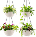 Hanging Planters for Indoor Outdoor Plants 8 and 10 in - 4 Pack