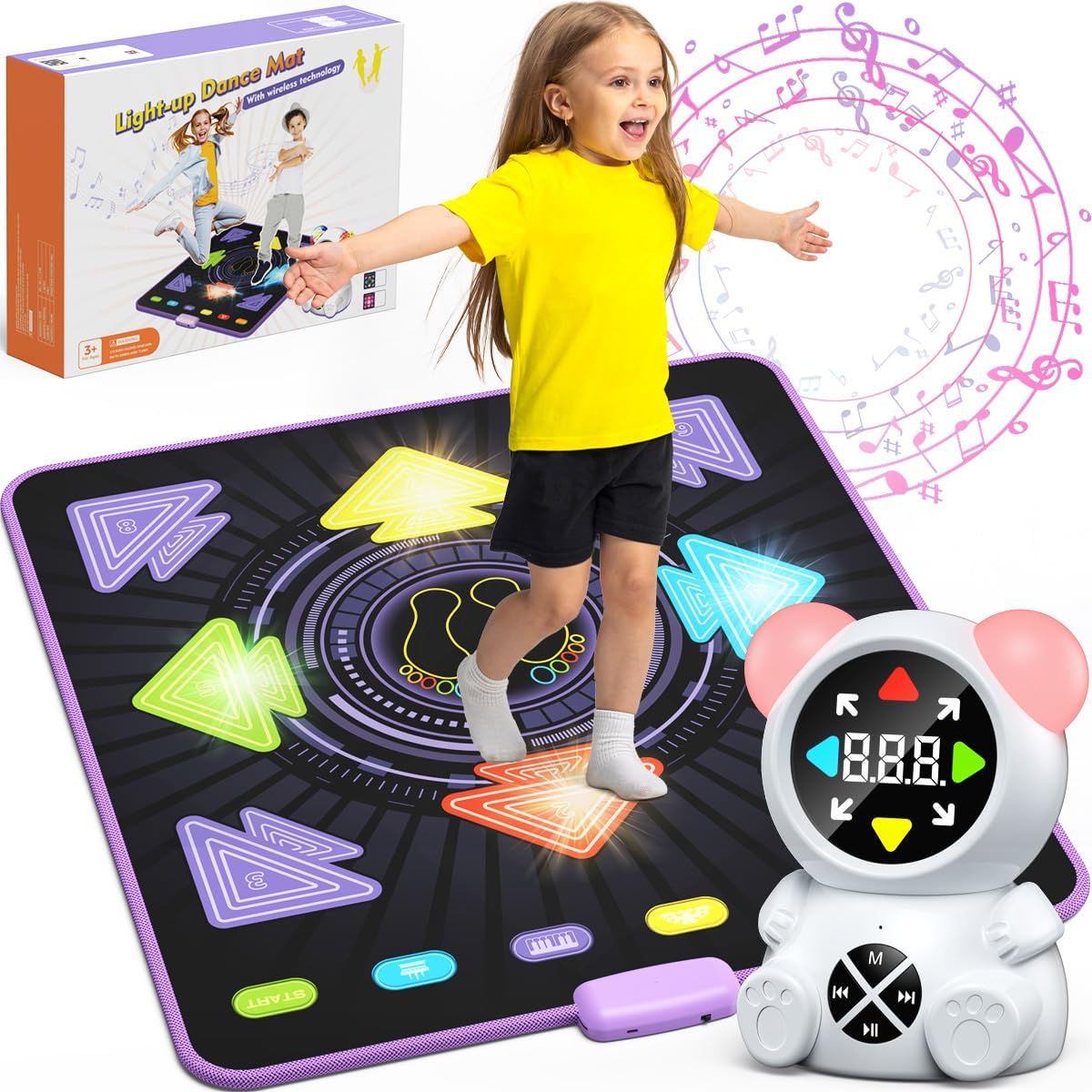 Rechargeable Dance Mat for Kids - Fun Light-Up Game Experience