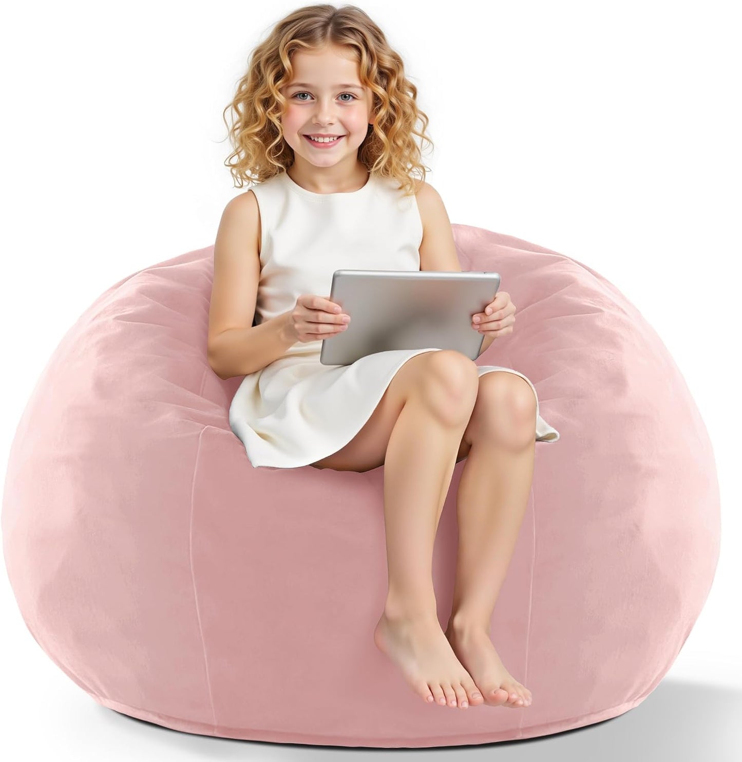 HABUTWAY 2FT Bean Bag Chair in Soft Pink for Ultimate Comfort