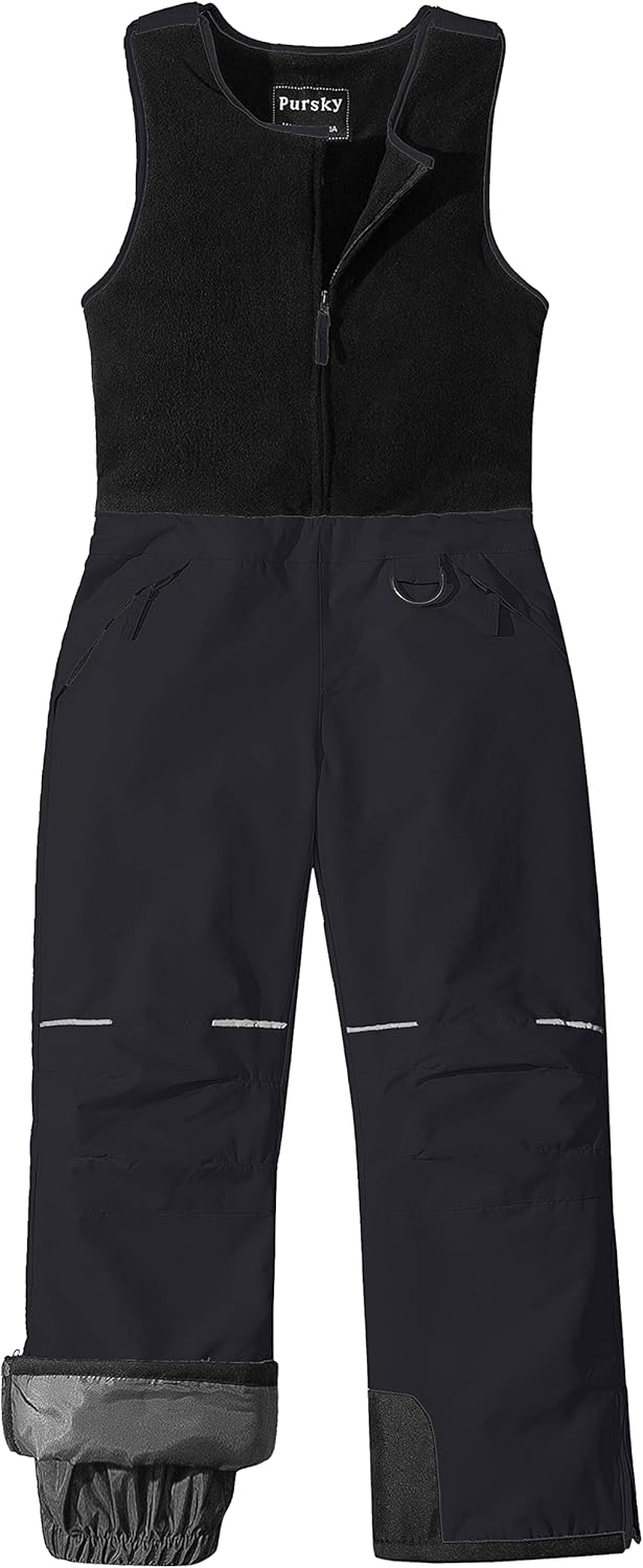 Pursky Insulated Snow Bibs - Dry & Cozy Girls' Winter Fun