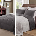 Reversible Twin Comforter Set Grey - Lightweight All-Season