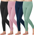 Girls Athletic Leggings with Hidden Pocket - Soft Non See Through Fit