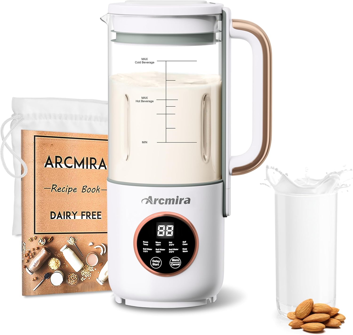 8 in 1 Automatic Nut Milk Maker for Homemade Dairy-Free Beverages