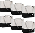 Canvas Tote Bag Reusable Grocery Bag 6-Pack - Heavy Duty 80lb Capacity