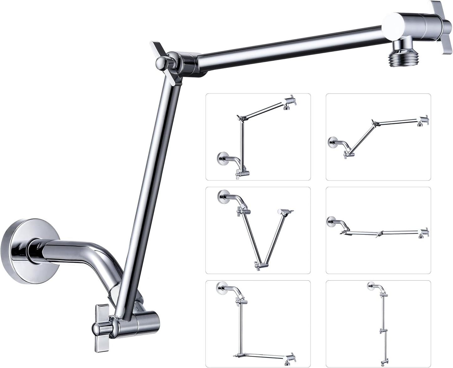 G-Promise 18 Inch Shower Head Extension Arm for Modern Bathrooms