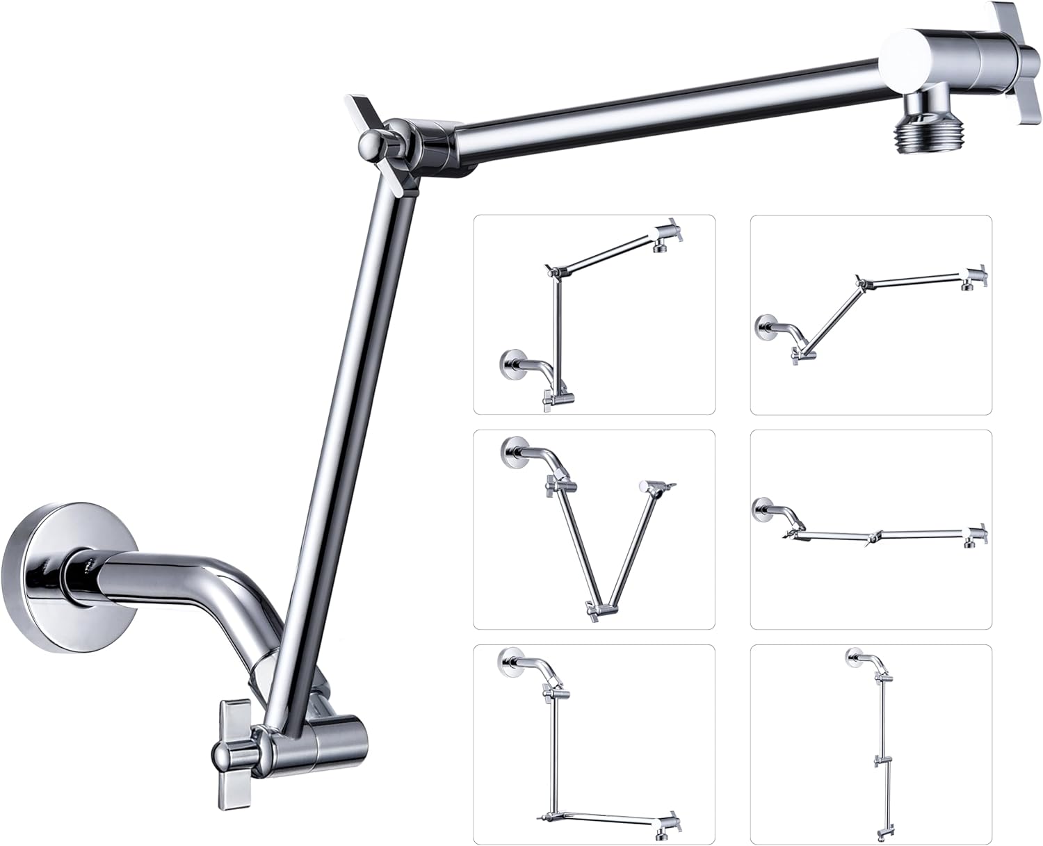 G-Promise 18 Inch Shower Head Extension Arm for Modern Bathrooms