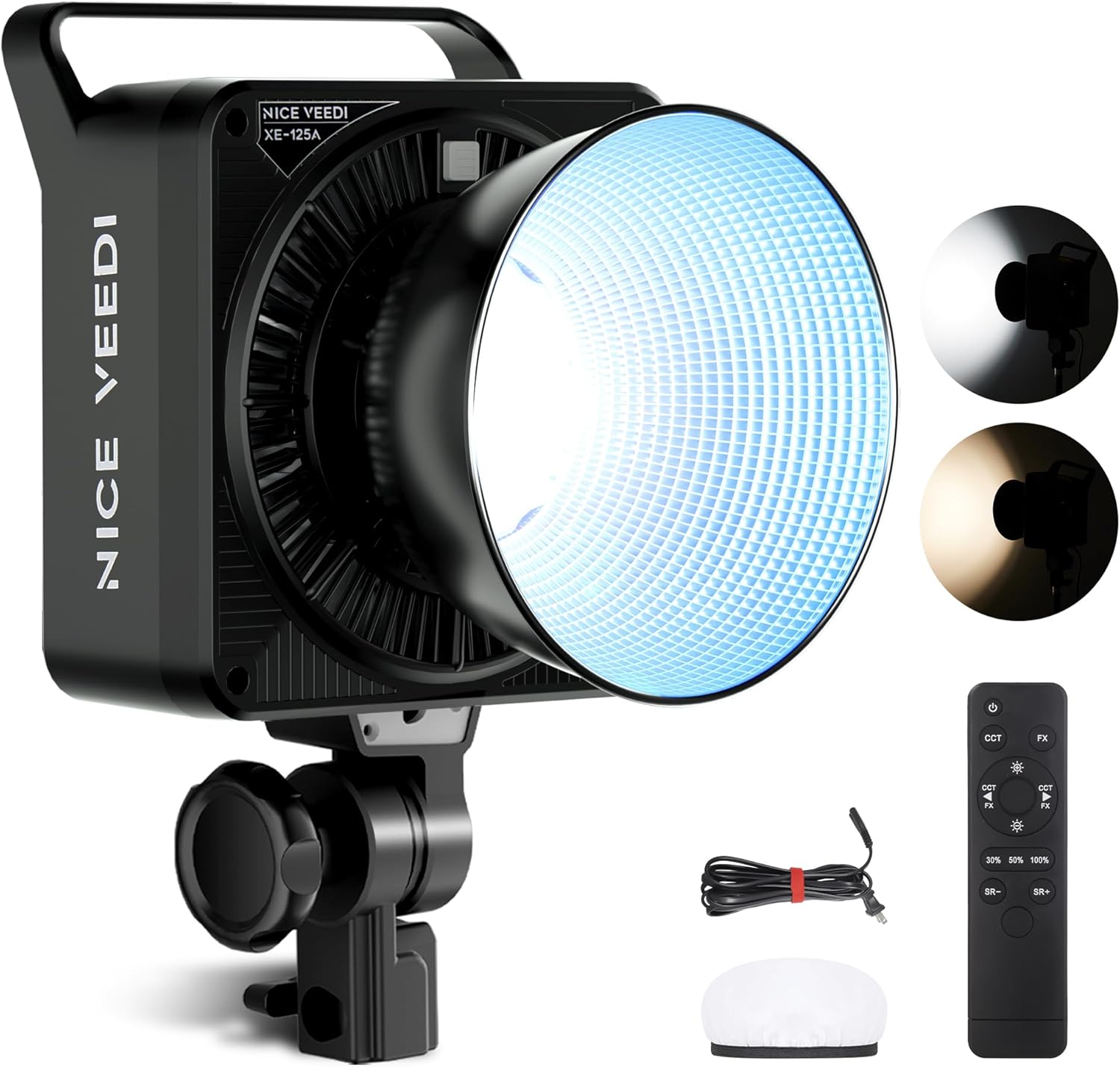 NiceVeedi 125W Professional Cob Video Light for Filmmaking