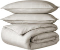 Queen Duvet Cover Set Modern Plaid Stone/White - Super Soft