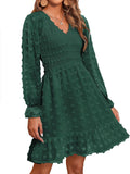 BTFBM Long Sleeve Fall Dresses for Women - Casual V Neck Style