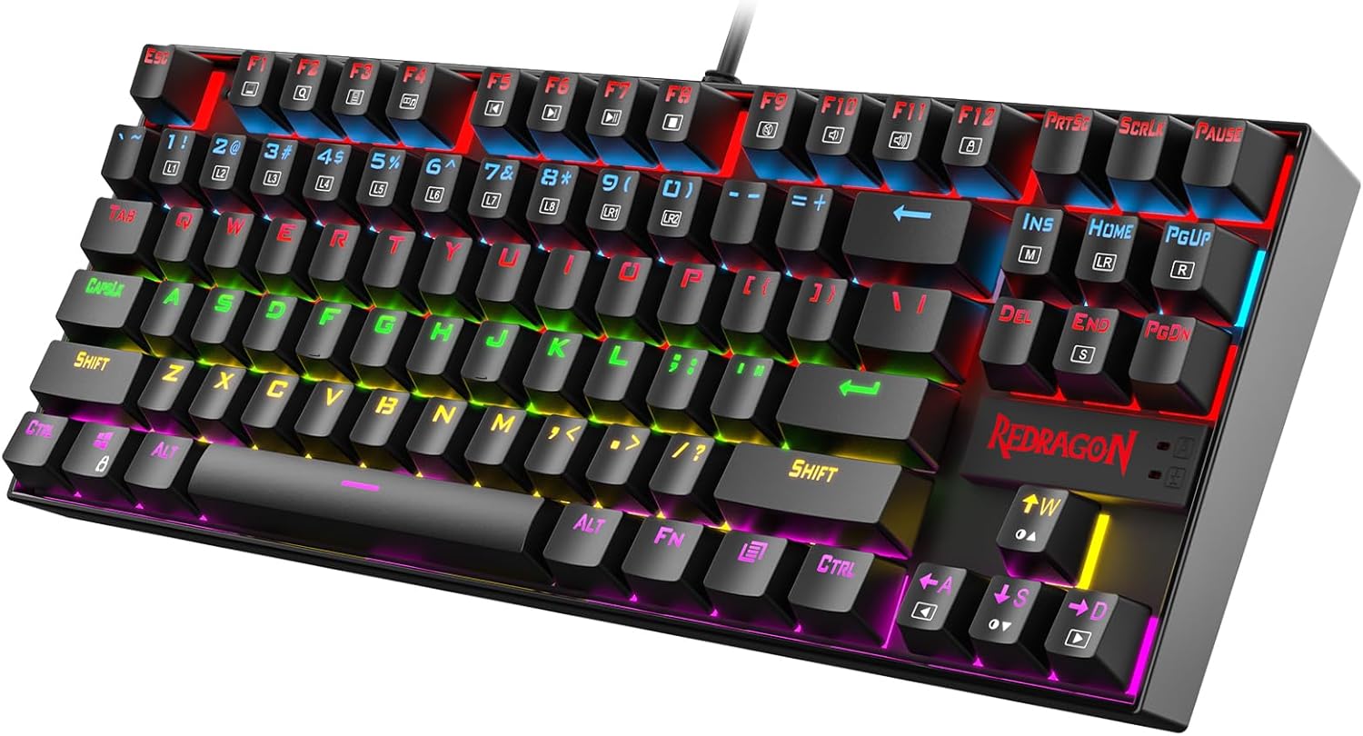 Redragon K552 Mechanical Keyboard - Red Switches, Anti-Ghosting, Metal Rim