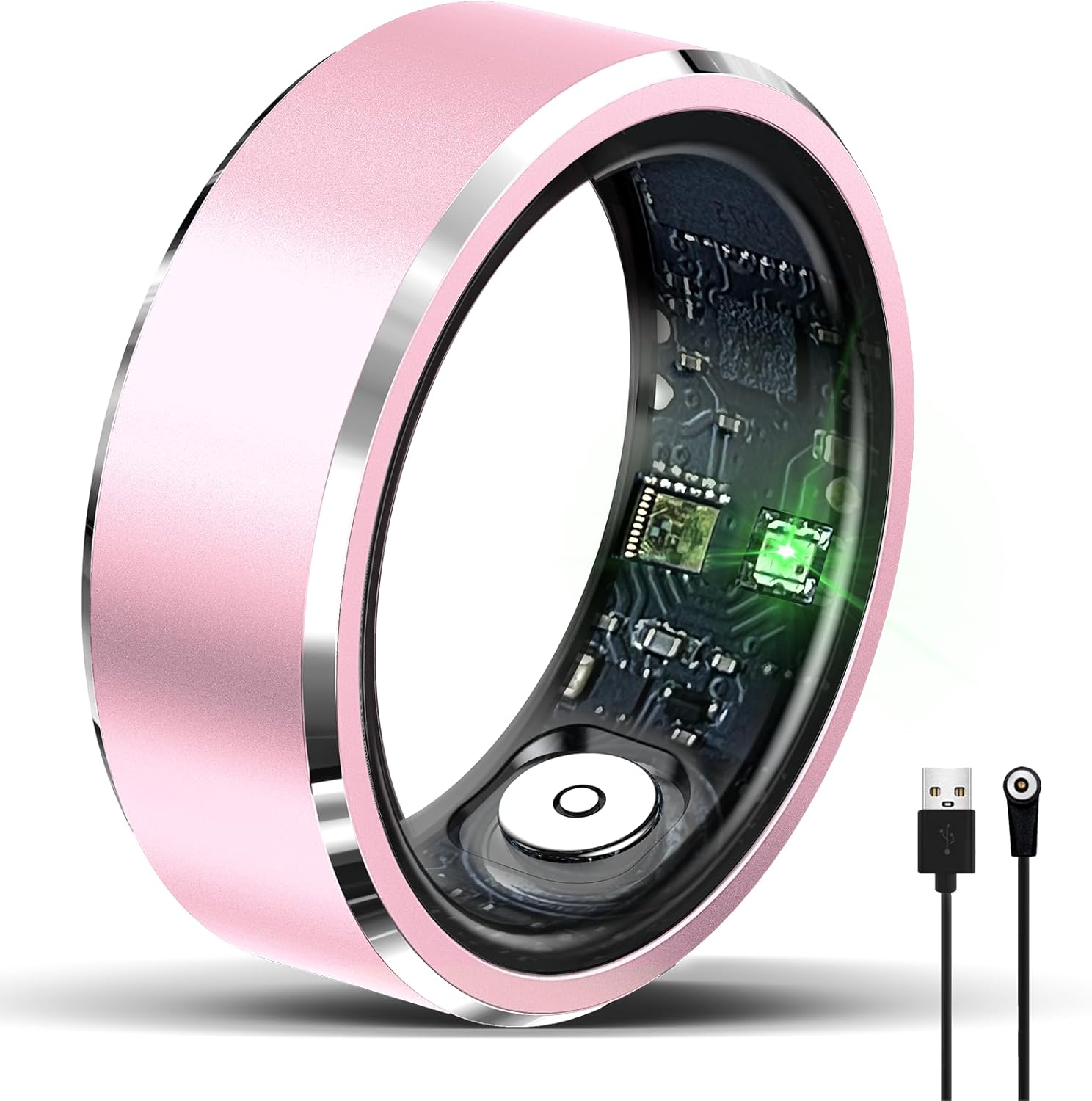 HitTopss Smart Ring: Fitness Track, No Subscription, Rose Gold