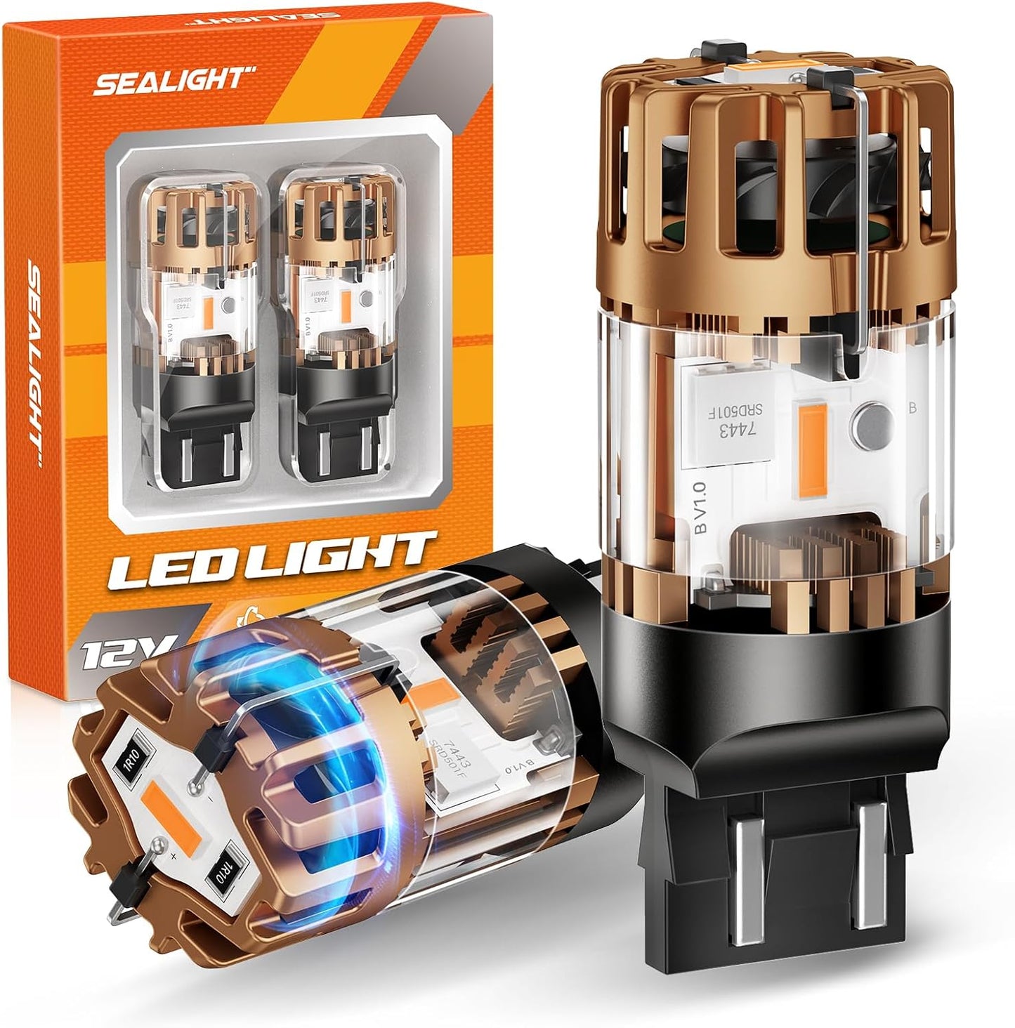 SEALIGHT 7443 7440 LED Bulb Amber for Enhanced Visibility