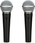 Shure SM58 Cardioid Dynamic Vocal Microphone (2-Pack) - Reliable Stage