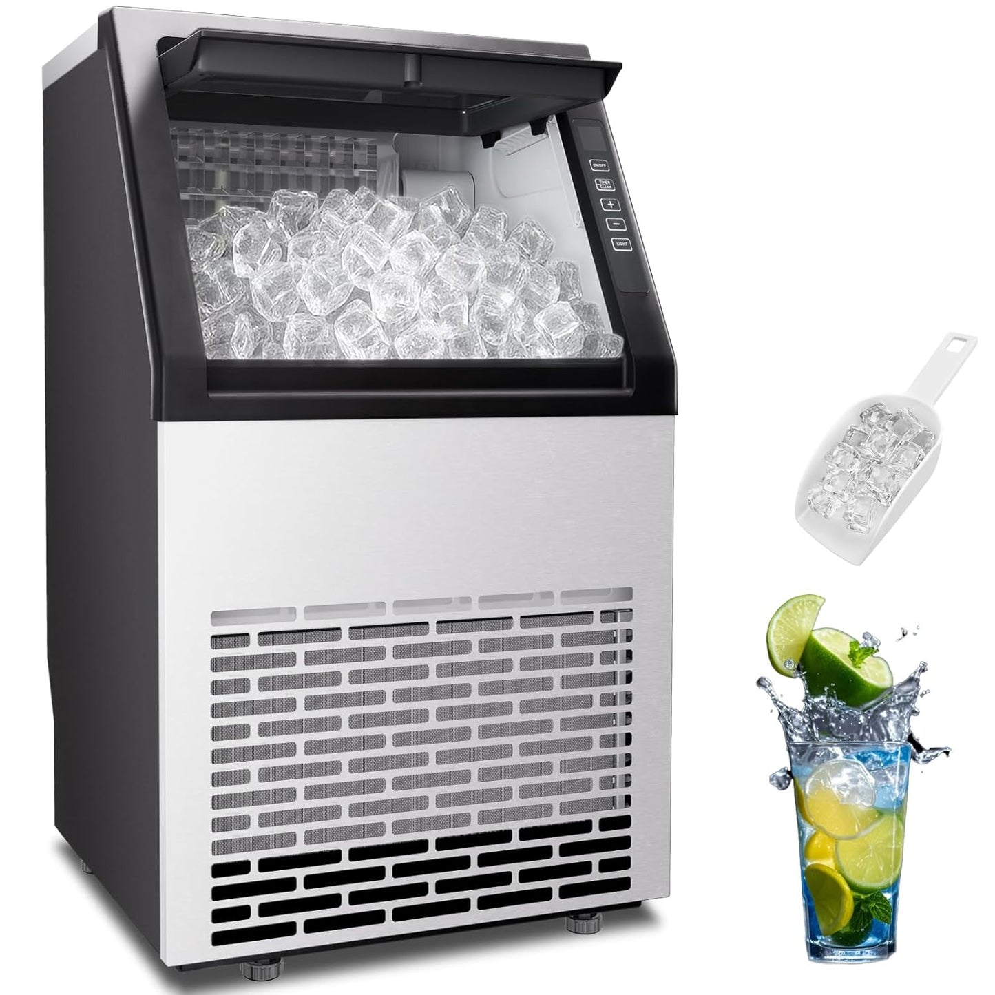 90 lbs/24H Commercial Ice Maker with Self Cleaning Function