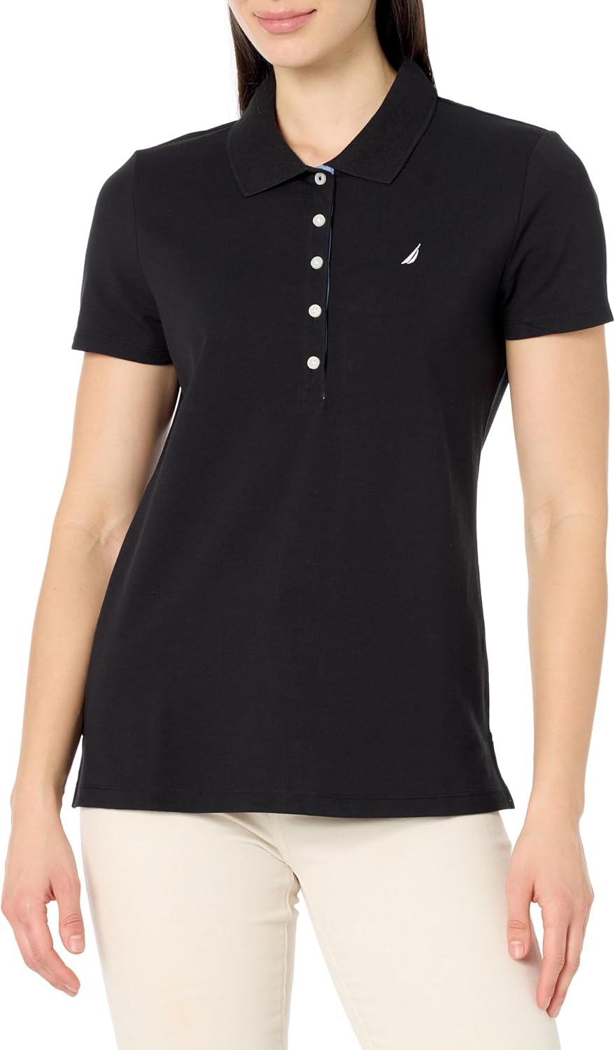 Nautica Womens 5-Button Short Sleeve Cotton Polo Shirt Review