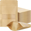 Geosar 300 pcs Kraft Bags with Window 6 x 9 in - Bulk Reusable Pouches