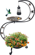 Solar Bird Bath for Outside - Vintage Metal 2-Tier Birdbath with Solar