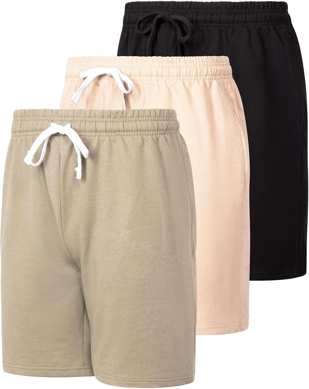 Real Essentials Men's Cotton 9in French Terry Lounge Shorts