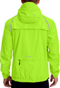 Men's Cycling Rain Jacket Waterproof Windbreaker - Packable Hooded
