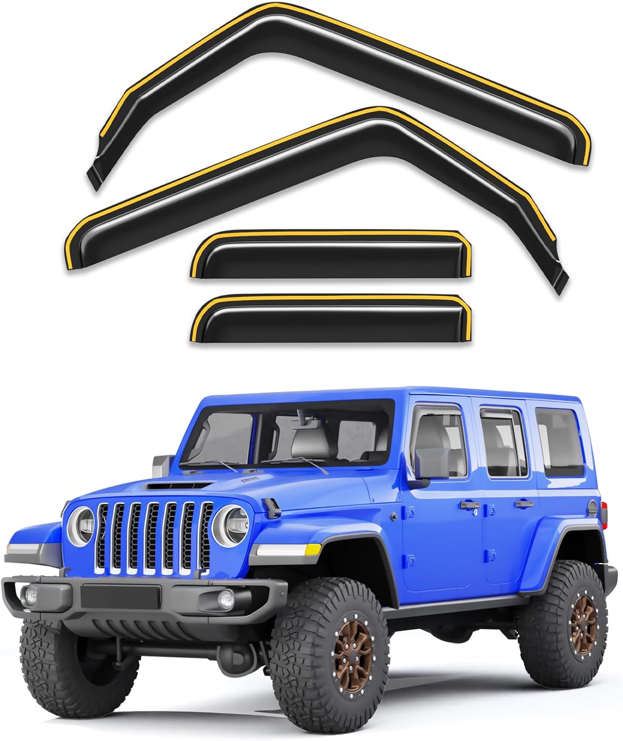 in-Channel Rain Guards for Jeep Wrangler JL and Gladiator 2020-2025