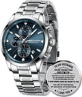 MEGALITH Wrist Watches for Men Luxury Silver Chronograph - Dress Watch