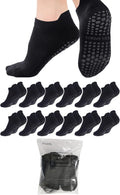 Non Slip Yoga Socks for Women 12 Pairs - Grippy Pilates Athletic Socks