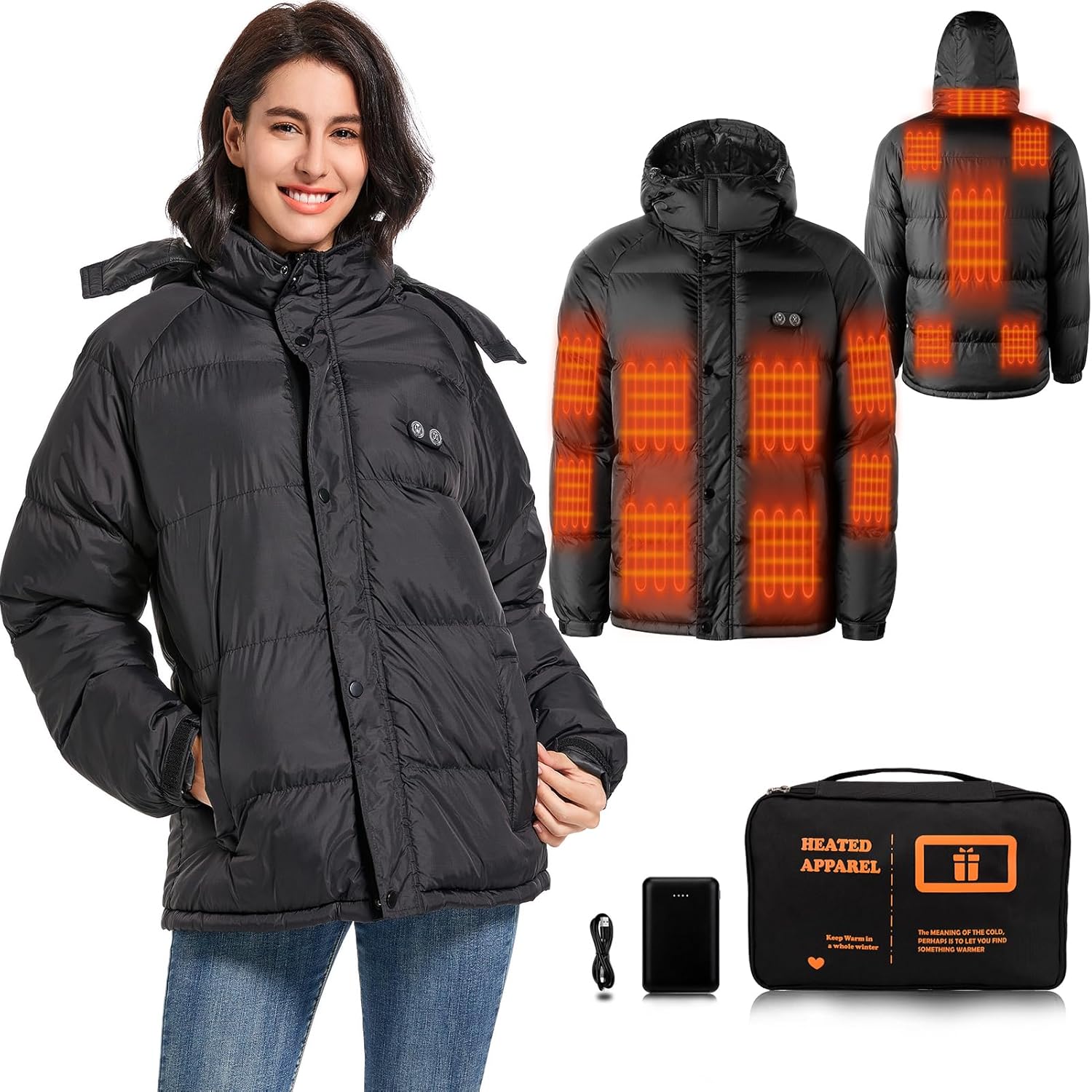 Advanced Heated Jacket for Women with 14 Heating Zones Included